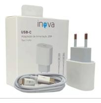 Carregador inova turbo 20w usb-c + cabo usb-c x lightning