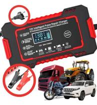 Carregador Inteligente de Bateria 12V Automotivo carro motos Pulse Repair com Display Digital LUMIVILLE Carregador Inteligente de Bateria 12V Automotivo carro motos Pulse Repair com Display Digital LUMIVILLE