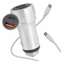 Carregador Inteligente de Carro 17W 2 USB Cabo TipoC 1m Compacto LE531CC Carregador Inteligente de Carro 17W 2 USB Cabo TipoC 1m Compacto LE531CC