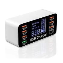 Carregador Inteligente Profissional Usb Fast Charger 8 Portas QC + PD 40W Carregador Inteligente Profissional Usb Fast Charger 8 Portas QC + PD 40W