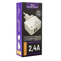 Carregador iOS 2 Entradas Branco Cabo USB Maketech