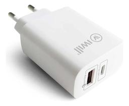 Carregador Iwill Adaptador Parede C Saida Usb C E Usb QC 33w