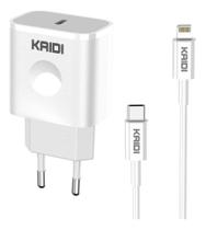 Carregador Kaidi KD108A Turbo TipoC Cabo Lightning Original Bivolt 20W