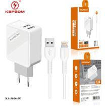 Carregador Kapbom 5.1a 2usb cabo separado para v8 KA-5605-V8