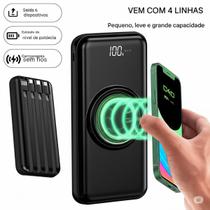 Carregador lançamneto bateria power bank 20000 indução universal para saída 4 cabos turbo 22.5w