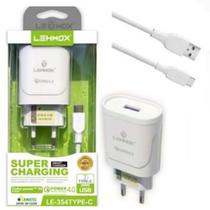 Carregador lehmox power quick charge 4.0 usb/tipo c