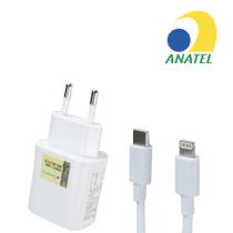 Carregador Lightning Turbo 20W 3.1A C/ Anatel Fonte Usb C