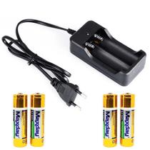 Carregador Luatek + 4 Baterias 18650 - 3.7v 12800mAh