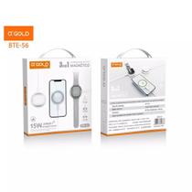 Carregador Magnetico 3 em 1 15W Celular Relogio Fone BTE-56 AGOLD