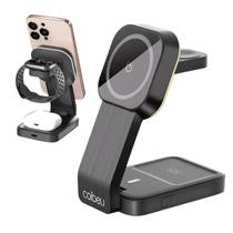 Carregador Magnético 3 em 1 Coibeu com Luz Noturna Design Dobrável e Carregamento Rápido Sem Fio Carregador Magnético 3 em 1 Coibeu com Luz Noturna Design Dobrável e Carregamento Rápido Sem Fio