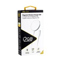 Carregador Magnético MAGSAFE Sem Fio Fast Charge I2GO 15W Branco - I2GO PRO Compatível com Iphone