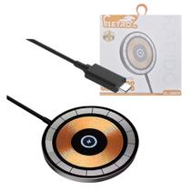 Carregador Magnético Por Indução 15W Carregamento Turbo USB Conector TIPO-C Eletromex EL-2906