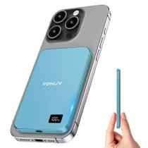 Carregador magnético portátil VONUV 5000mAh 15W para iPhone azul