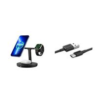 Carregador Magnético Wireless 3 em 1 com Carga Rápida 20W para iPhone 15/14/Pro/Airpods