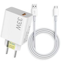 Carregador Mi Turbo Charger 33W Compatível com Xiaomi Note 7 8 9 10 11 12 13 Poco X3 X4 X5 X6 Tx