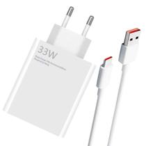 Carregador Mi Turbo Charger 33W Compatível com Xiaomi Note 7 8 9 10 11 12 13 Poco X3 X4 X5 X6 - Tx