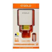 Carregador Micro USB V8 A'Gold Fonte Dois USB E Cabo 5.1A