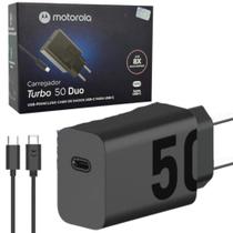 Carregador Motorola Turbo Power 50 Watts USB-C Original 1 ano Garantia