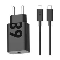 Carregador Motorola Turbo Power 68 Watts USB-C Original - 1 Ano de Garantia