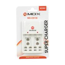 Carregador Mox MO-CB738 - AAA/AA/9V - Bivolt - Branco Carregador Mox MO-CB738 - AAA/AA/9V - Bivolt - Branco