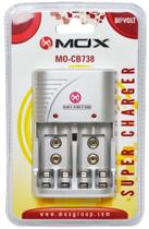 Carregador Mox MO-CB738 para Pilhas Recarregaveis AA/AAA/9V (Bivolt) Blister