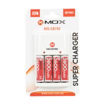 Carregador Mox MO-CB792 - AAA/AA/9V - Bivolt - Branco