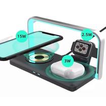 Carregador Multifuncional Estação de Carregamento com Luz Noturna Automática e 4 Portas USB Carregador Multifuncional Estação de Carregamento com Luz Noturna Automática e 4 Portas USB