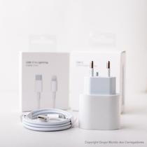 Carregador Novo Completo USBC 20W Turbo Compativel Iphone 11 12 13 14 Promax ipad Tomada Fonte Turbo Lacrado - Foxcom
