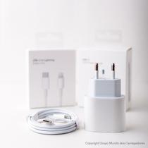 Carregador Original Completo Usb-C 20W Turbo Compativel-Iphone-11-12-13-14-Promax-ipad - Adaptador Tomada Fonte Turbo