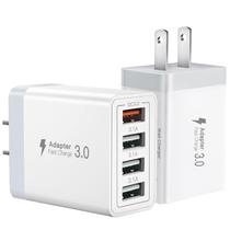 Carregador Pacote com 2 carregadores USB, bloco de carregamento de parede de 4 portas, 33 W Carregador Pacote com 2 carregadores USB, bloco de carregamento de parede de 4 portas, 33 W