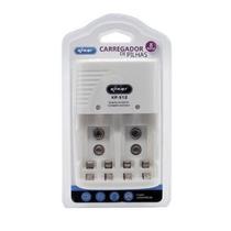 Carregador Para 4 Pilhas E Baterias 9v Knup Kp-512 Carregador Para 4 Pilhas E Baterias 9v Knup Kp-512