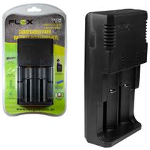 Carregador para baterias 26650/22650/18650/18500 3,7/4,2/4,35v flex gold + cabo usb 1m - BAZZI