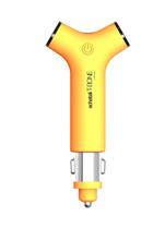 Carregador para carro Cleer Gear T-BONE 3 em 1 2600 mAh Amarelo