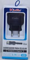 Carregador para celular Kingo 2.1A saída U201 micro USB