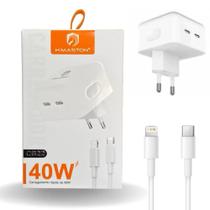 Carregador Para Iphone Turbo 40W Porta Dupla + Cabo 1 Metro Compativel iPhone Lightning Carregador Para Iphone Turbo 40W Porta Dupla + Cabo 1 Metro Compativel iPhone Lightning