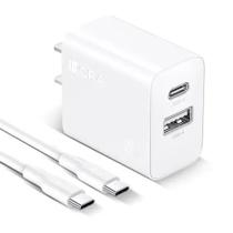 Carregador pd 20w duas usb 18w + c 20w + cabo c - c 1m Carregador pd 20w duas usb 18w + c 20w + cabo c - c 1m