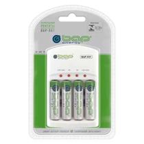Carregador Pilha e Bateria com 4 pilhas AA BAP BAP-551