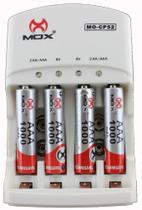 Carregador Pilhas Bateria 9v Mox Cp-52 Carga Rápida + 4 Pilhas AAA Carregador Pilhas Bateria 9v Mox Cp-52 Carga Rápida + 4 Pilhas AAA