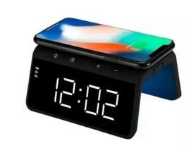 Carregador Por Indução Com Relógio Digital Carregador Por Indução Com Relógio Digital