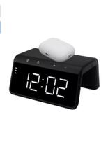 Carregador Por Indução Com Relógio E Abajur Peining Qi 15w