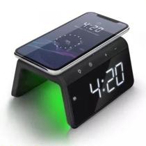 Carregador Por Indução Para Celulares + relógio despertador