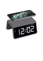 Carregador Por Indução15w Abajour Relógio Digital E Abajur alarme am/pm escritorio