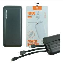 Carregador Portátil 10.000mah com 3 Cabos USB V8, TipoC, Lightning iOS