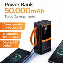 Carregador Portátil 50000mAh Power Bank Turbo 6 Portas USB Tipo C