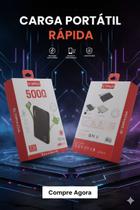 Carregador portátil 5000mAh 2.1A Portátil Universal Carregador Externo