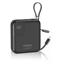 Carregador Portátil AGold BTE-48A Power Bank Turbo 22.5W 10.000mah Usb-C e Lightning