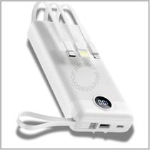 Carregador Portátil Celular Power Bank 10000mah USB Cabos Potente Energia Aparelho Carregamento