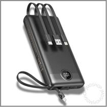 Carregador Portátil Celular Power Bank 10000mah USB Cabos Potente Energia Aparelho Carregamento