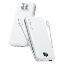 Carregador portátil citicr 12000mAh com cabos e plugues integrados