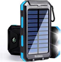 Carregador portátil do banco de energia solar 20000mah carregador de painéis solares à prova d'água com lanternas LED duplas e bússola para todos os celulares, tablets e dispositivos eletrônicos